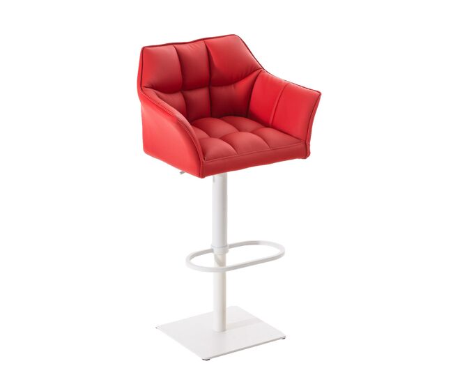 Taburete de bar damaso tapizado en cuero sintético 45x64x88-113 cm