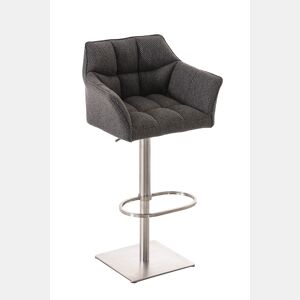 Taburete de bar Damaso con tapizado de tela Gris titanio 45X64X88 cm