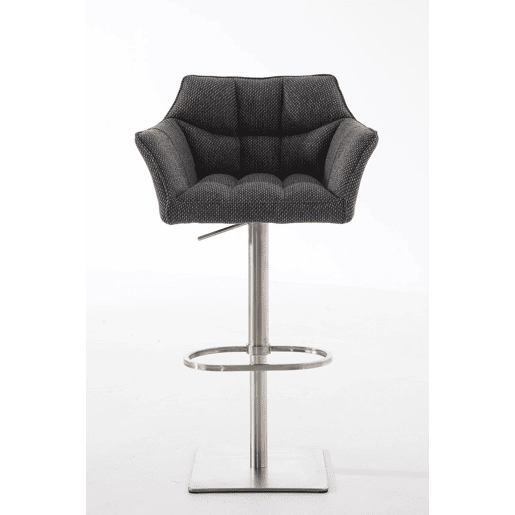 Taburete de bar Damaso con tapizado de tela Gris titanio 45X64X88 cm
