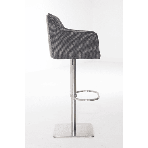Taburete de bar Damaso con tapizado de tela Gris titanio 45X64X88 cm