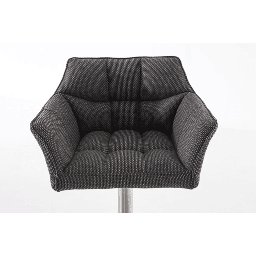 Taburete de bar Damaso con tapizado de tela Gris titanio 45X64X88 cm