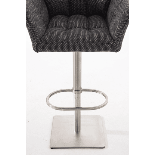 Taburete de bar Damaso con tapizado de tela Gris titanio 45X64X88 cm