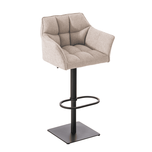 Taburete de bar Damaso con tapizado de tela Marfil 45X64X88 cm