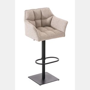 Taburete de bar Damaso con tapizado de tela Marfil 45X64X88 cm