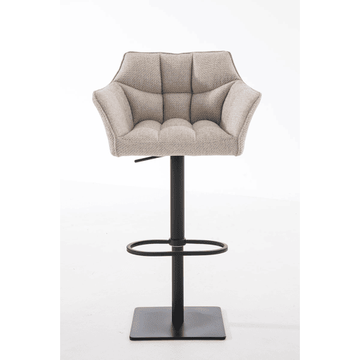 Taburete de bar Damaso con tapizado de tela Marfil 45X64X88 cm