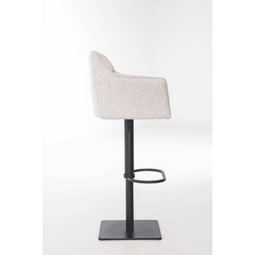 Taburete de bar Damaso con tapizado de tela Marfil 45X64X88 cm