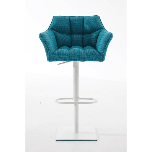 Taburete de bar Damaso con tapizado de tela Turquesa 45X64X88 cm