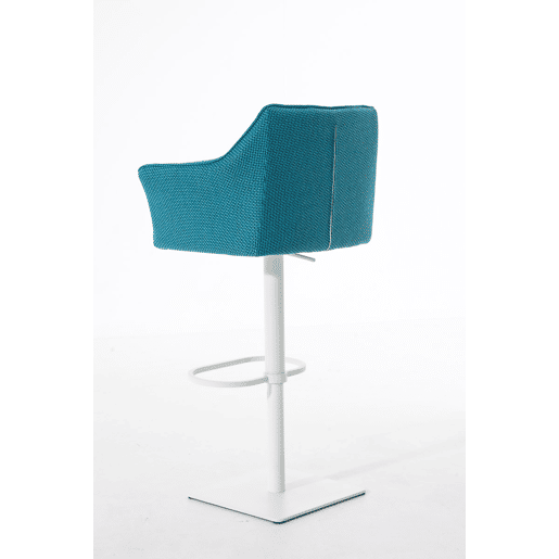 Taburete de bar Damaso con tapizado de tela Turquesa 45X64X88 cm