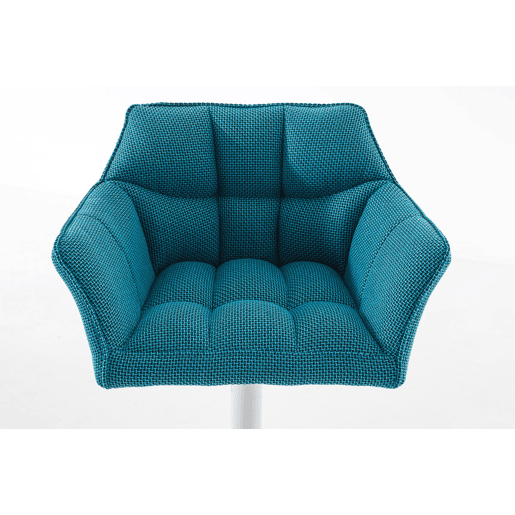 Taburete de bar Damaso con tapizado de tela Turquesa 45X64X88 cm