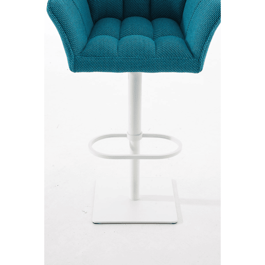 Taburete de bar Damaso con tapizado de tela Turquesa 45X64X88 cm