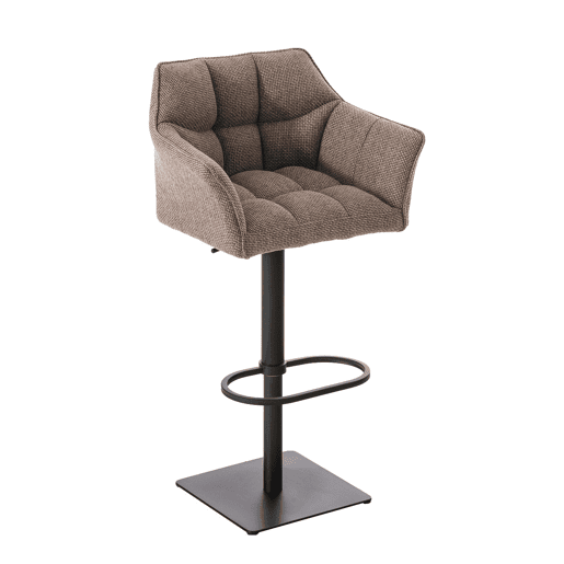 Taburete de bar Damaso con tapizado de tela Marrón tierra 45X64X88 cm