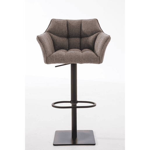 Taburete de bar Damaso con tapizado de tela Marrón tierra 45X64X88 cm
