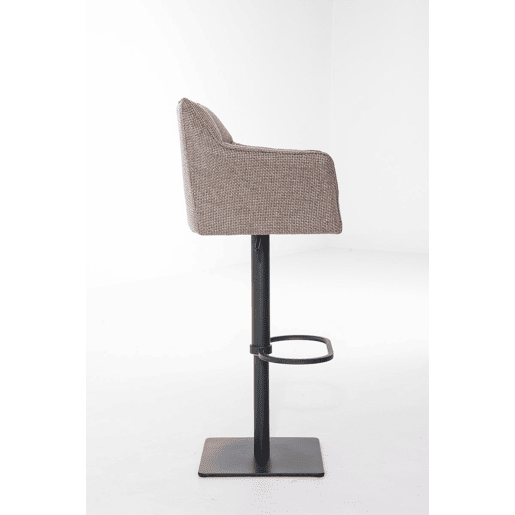 Taburete de bar Damaso con tapizado de tela Marrón tierra 45X64X88 cm