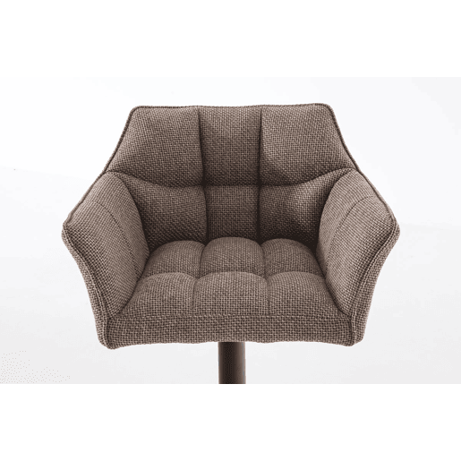 Taburete de bar Damaso con tapizado de tela Marrón tierra 45X64X88 cm