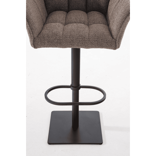 Taburete de bar Damaso con tapizado de tela Marrón tierra 45X64X88 cm