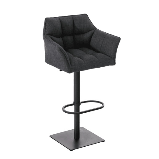 Taburete de bar Damaso con tapizado de tela Gris oscuro 45X64X88 cm