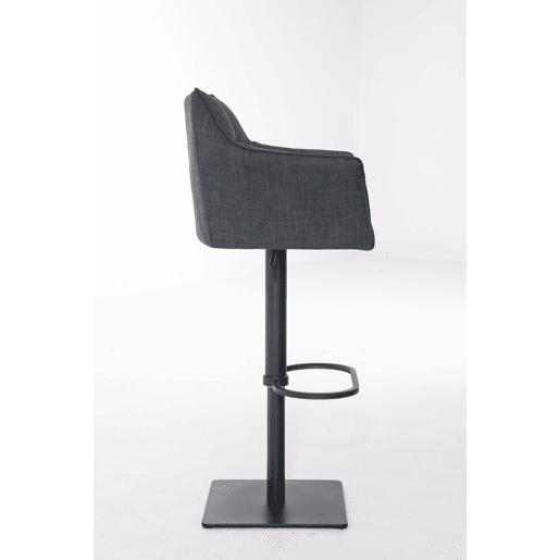 Taburete de bar Damaso con tapizado de tela Gris oscuro 45X64X88 cm