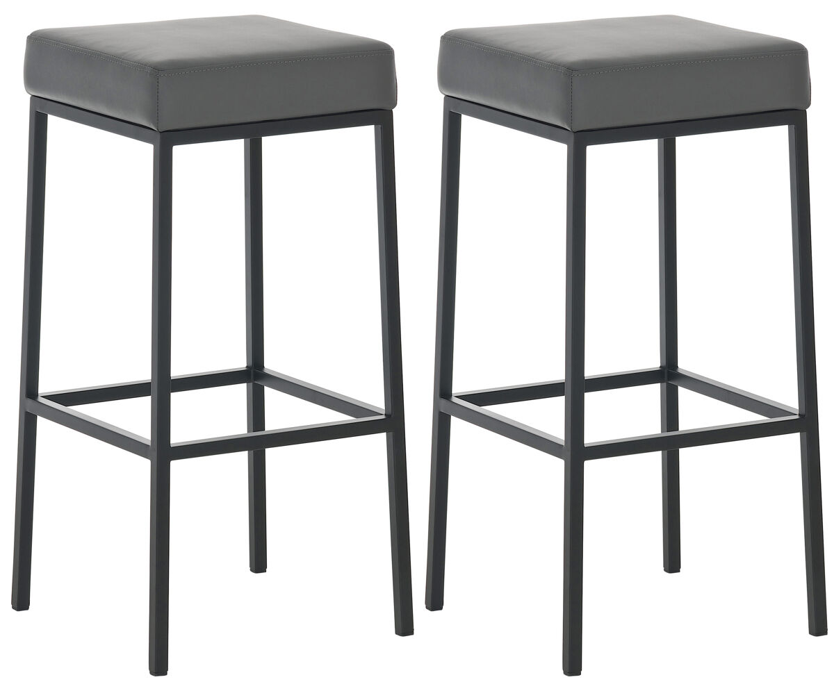 Set de 2 taburetes montreal ~ altura 80 cm simil cuero gris 37x37x80 cm