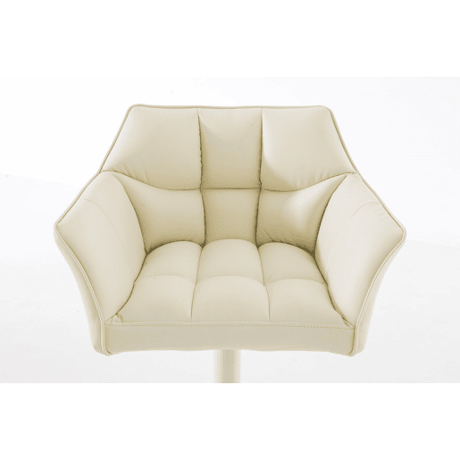 Taburete de bar Damaso con tapizado de polipiel Simil cuero Crema 45X64X88 cm