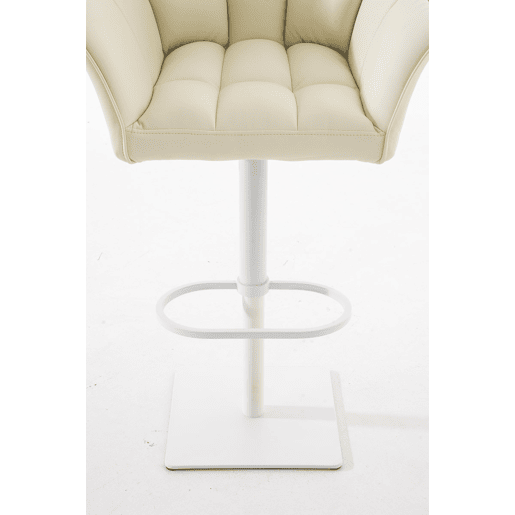 Taburete de bar Damaso con tapizado de polipiel Simil cuero Crema 45X64X88 cm