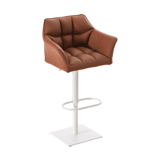 Taburete de bar Damaso con tapizado de polipiel Simil cuero Marrón claro 45X64X88 cm
