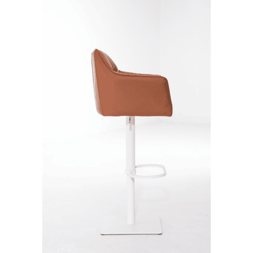 Taburete de bar Damaso con tapizado de polipiel Simil cuero Marrón claro 45X64X88 cm