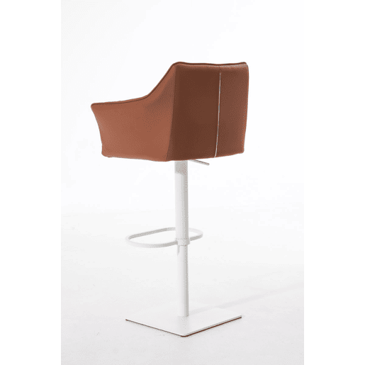 Taburete de bar Damaso con tapizado de polipiel Simil cuero Marrón claro 45X64X88 cm