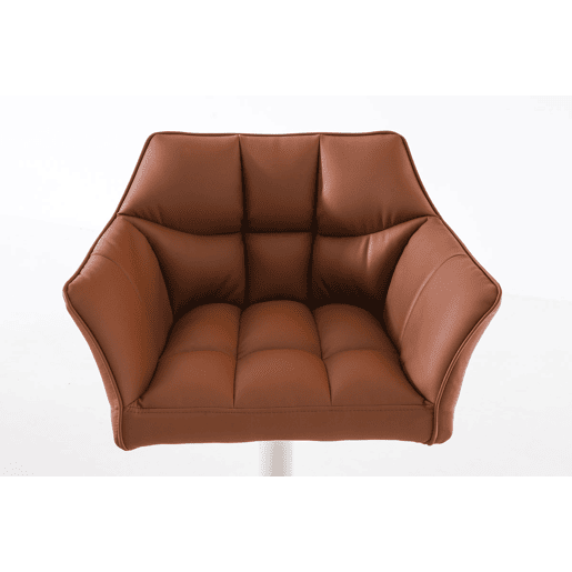 Taburete de bar Damaso con tapizado de polipiel Simil cuero Marrón claro 45X64X88 cm