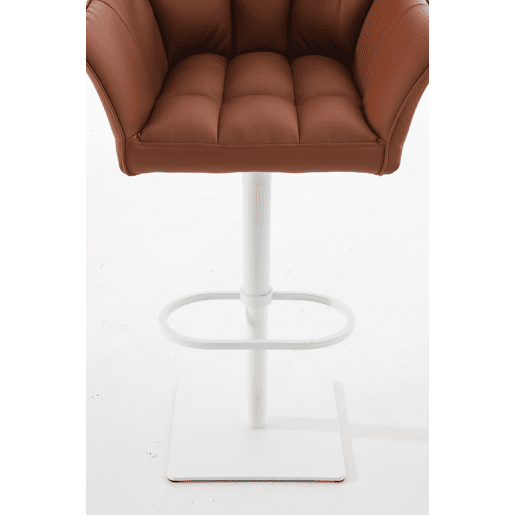 Taburete de bar Damaso con tapizado de polipiel Simil cuero Marrón claro 45X64X88 cm