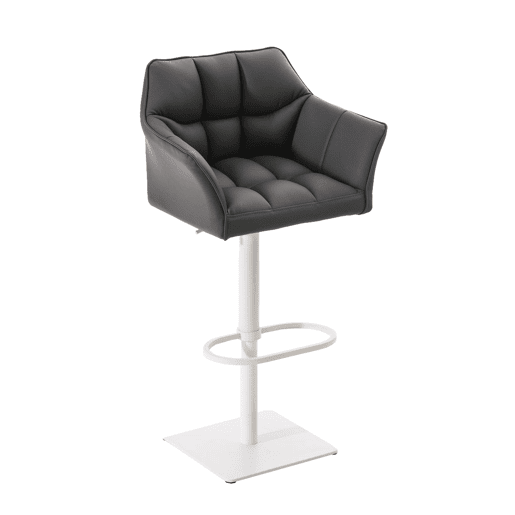 Taburete de bar Damaso con tapizado de polipiel Simil cuero Gris 45X64X88 cm