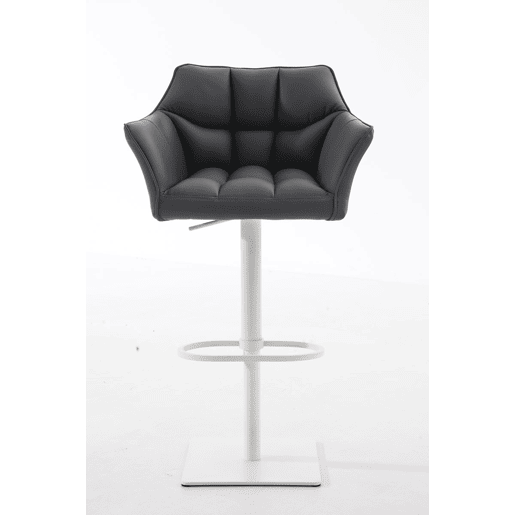 Taburete de bar Damaso con tapizado de polipiel Simil cuero Gris 45X64X88 cm