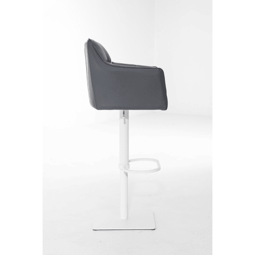 Taburete de bar Damaso con tapizado de polipiel Simil cuero Gris 45X64X88 cm