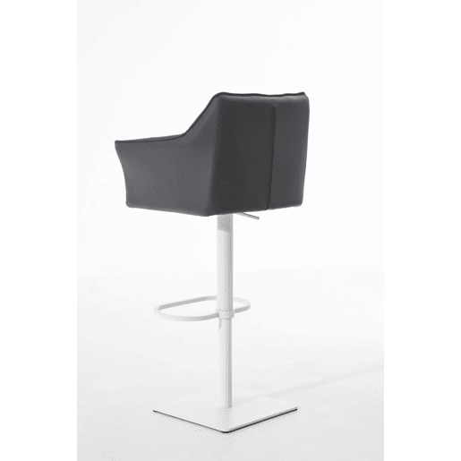 Taburete de bar Damaso con tapizado de polipiel Simil cuero Gris 45X64X88 cm