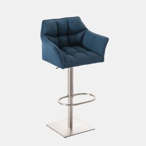 Taburete de bar Damaso con tapizado de tela Azul 45X64X88 cm