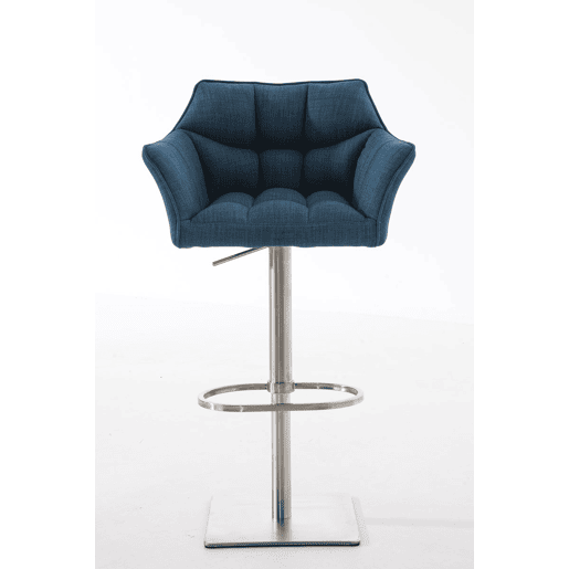 Taburete de bar Damaso con tapizado de tela Azul 45X64X88 cm