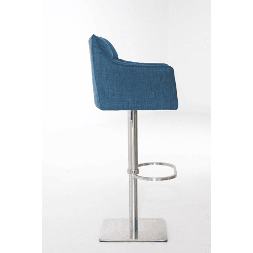Taburete de bar Damaso con tapizado de tela Azul 45X64X88 cm