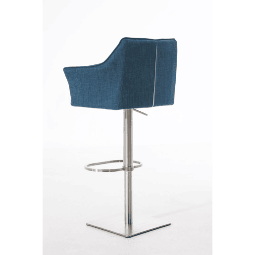 Taburete de bar Damaso con tapizado de tela Azul 45X64X88 cm
