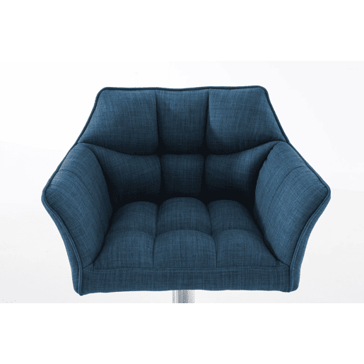 Taburete de bar Damaso con tapizado de tela Azul 45X64X88 cm