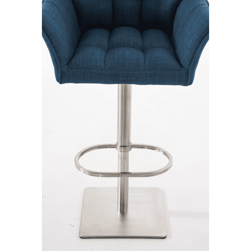 Taburete de bar Damaso con tapizado de tela Azul 45X64X88 cm