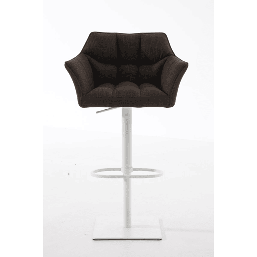 Taburete de bar Damaso con tapizado de tela Marrón 45X64X88 cm