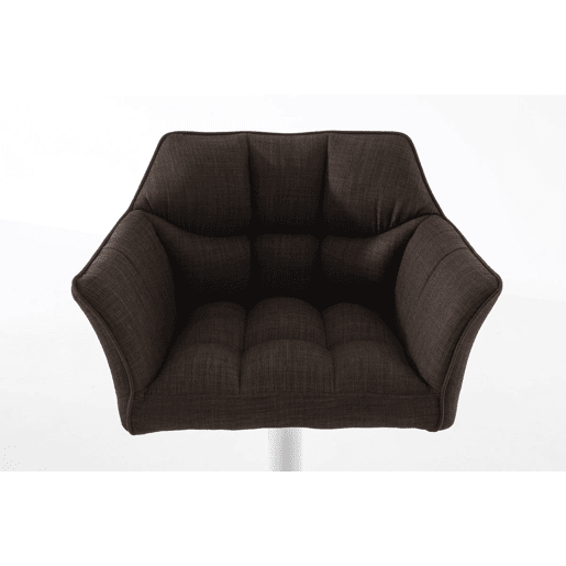 Taburete de bar Damaso con tapizado de tela Marrón 45X64X88 cm