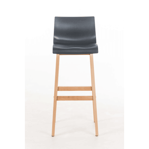Taburete de bar Hover estructura de plástico base de cuatro patas Natura Madera Gris 46X41X102 cm