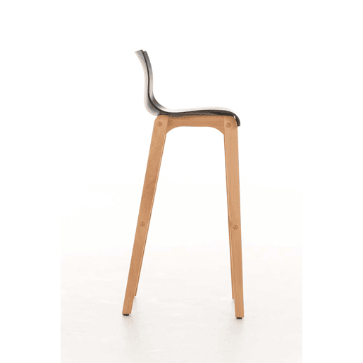 Taburete de bar Hover estructura de plástico base de cuatro patas Natura Madera Gris 46X41X102 cm