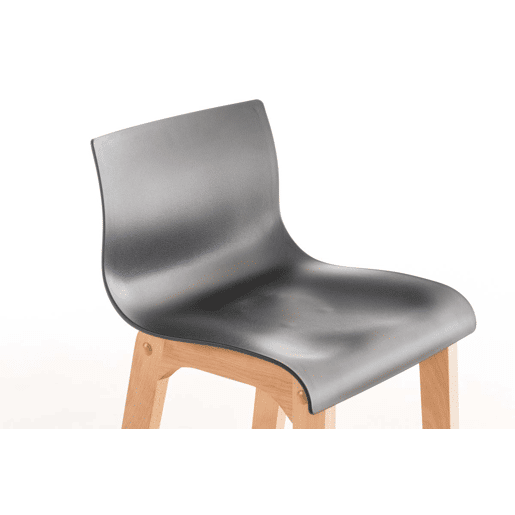 Taburete de bar Hover estructura de plástico base de cuatro patas Natura Madera Gris 46X41X102 cm