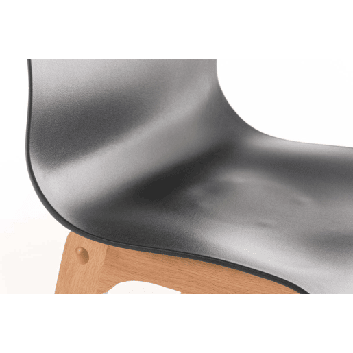 Taburete de bar Hover estructura de plástico base de cuatro patas Natura Madera Gris 46X41X102 cm