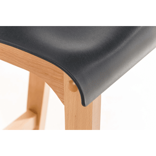 Taburete de bar Hover estructura de plástico base de cuatro patas Natura Madera Gris 46X41X102 cm