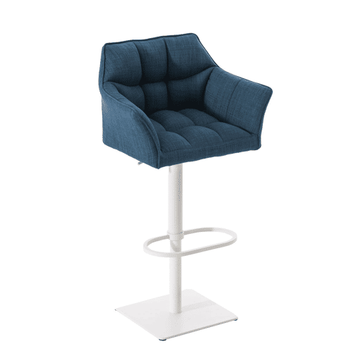 Taburete de bar Damaso con tapizado de tela Azul 45X64X88 cm