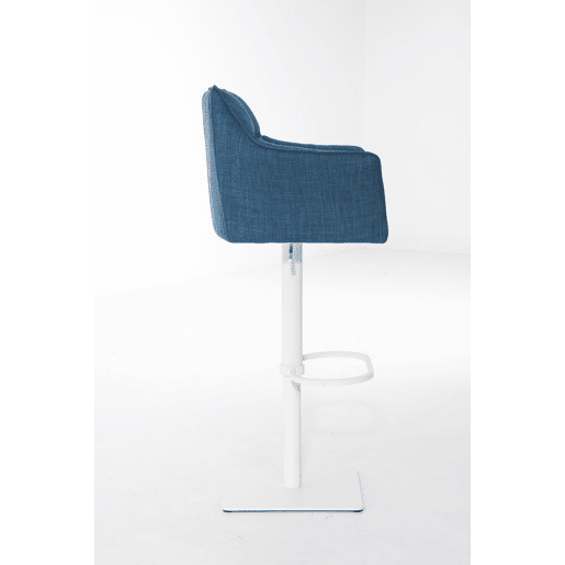 Taburete de bar Damaso con tapizado de tela Azul 45X64X88 cm