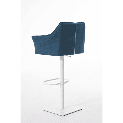 Taburete de bar Damaso con tapizado de tela Azul 45X64X88 cm