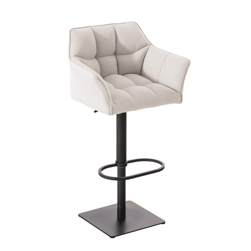 Taburete de bar Damaso con tapizado de tela Blanco 45X64X88 cm